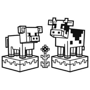 Dibujo de Animales de Minecraft para Colorear