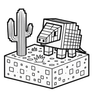Dibujo de Armadillo Minecraft para Colorear