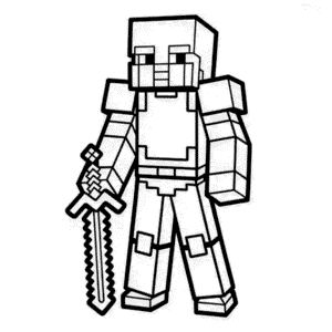 Dibujo de Armadura de Minecraft para Colorear
