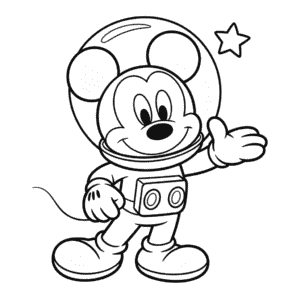 Dibujo de Aventura Espacial de Mickey Mouse para Colorear