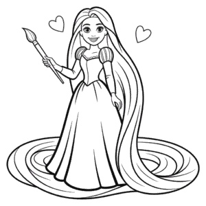 Dibujo de Barbie Rapunzel para Colorear