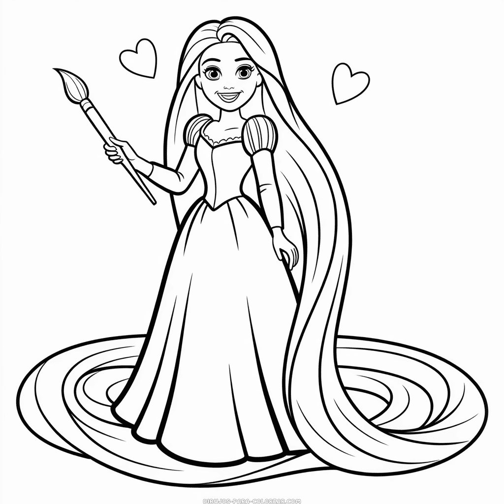 Dibujo de Barbie Rapunzel para Colorear