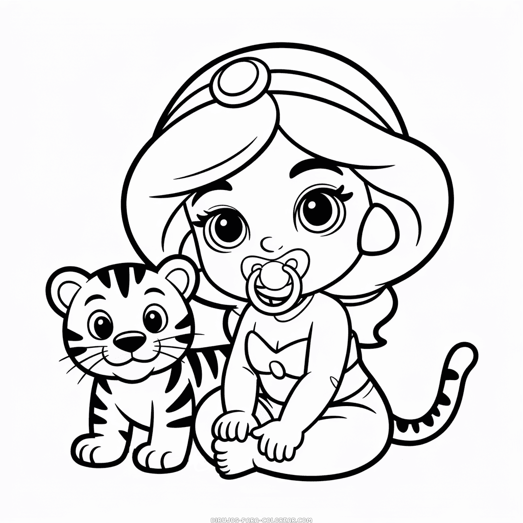 Dibujo de Bebé Jasmín para Colorear