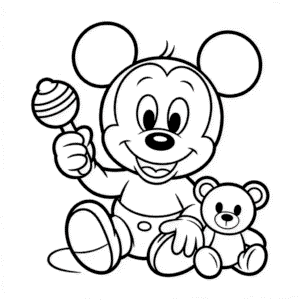 Dibujo de Bebé Mickey para Colorear