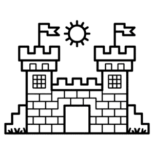 Dibujo de Castillo de Minecraft para Colorear