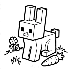 Dibujo de Conejo de Minecraft para Colorear