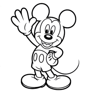 Dibujo de Dibujos animados Mickey Mouse para Colorear