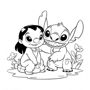 Dibujo de Disney Lilo y Stitch para Colorear