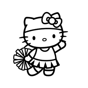 Dibujo de Hello Kitty Animadora para Colorear