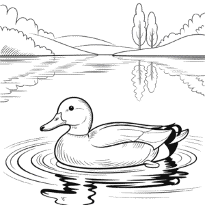 Dibujo de Pato Realista para Colorear