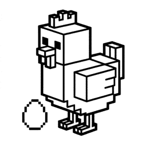 Dibujo de Pollo de Minecraft para Colorear